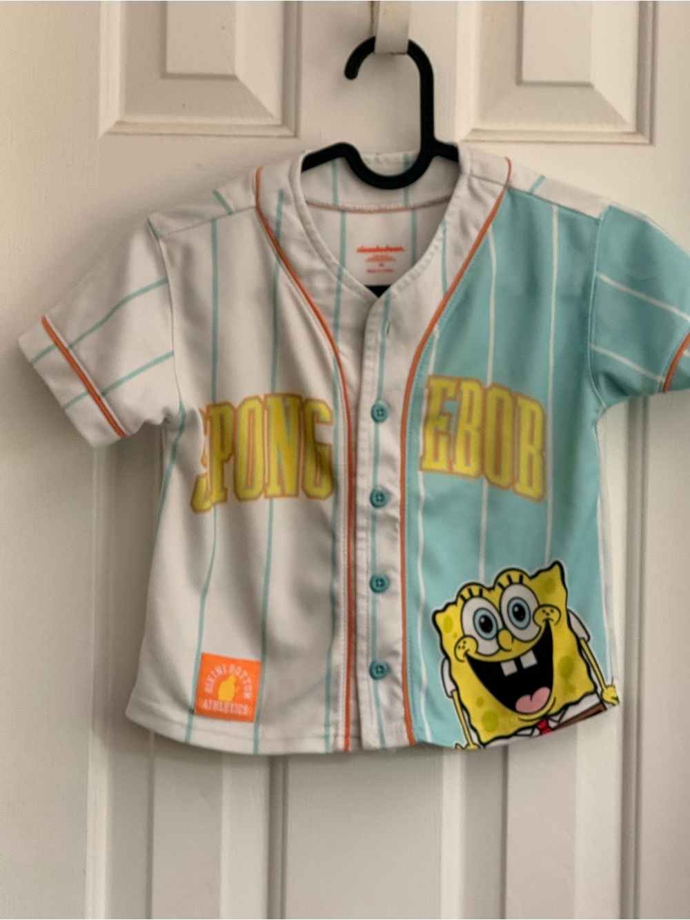 SquarePants Kids Baseball-Style Shirt - White & Light Blue